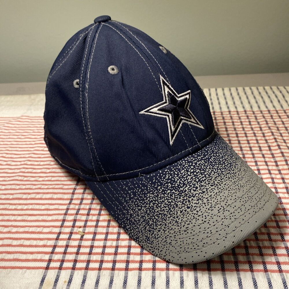 Vintage Reebok NFL Onfield Dallas Cowboys Flexfit Hat Navy Gray Sideline Y2K